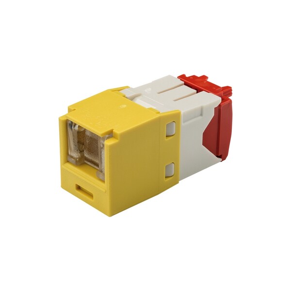 Panduit 1-PORT MOD JACK CAT5E 8W8P UTP, MINICOM T568A/B SPRING SHUTTER, YELLOW CJH5E88TGYL